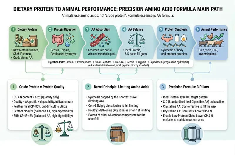La relaci&oacute;n entre prote&iacute;nas y amino&aacute;cidos