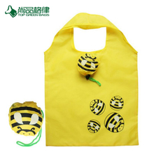 Cheap 190t .210d Polyester Reusable Promotional Lovely Bee Foldable Shopping Bag