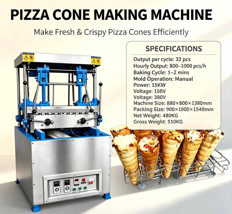 New High-Efficiency Pizza Cone Making Machine Launches for Food Retail Businesses