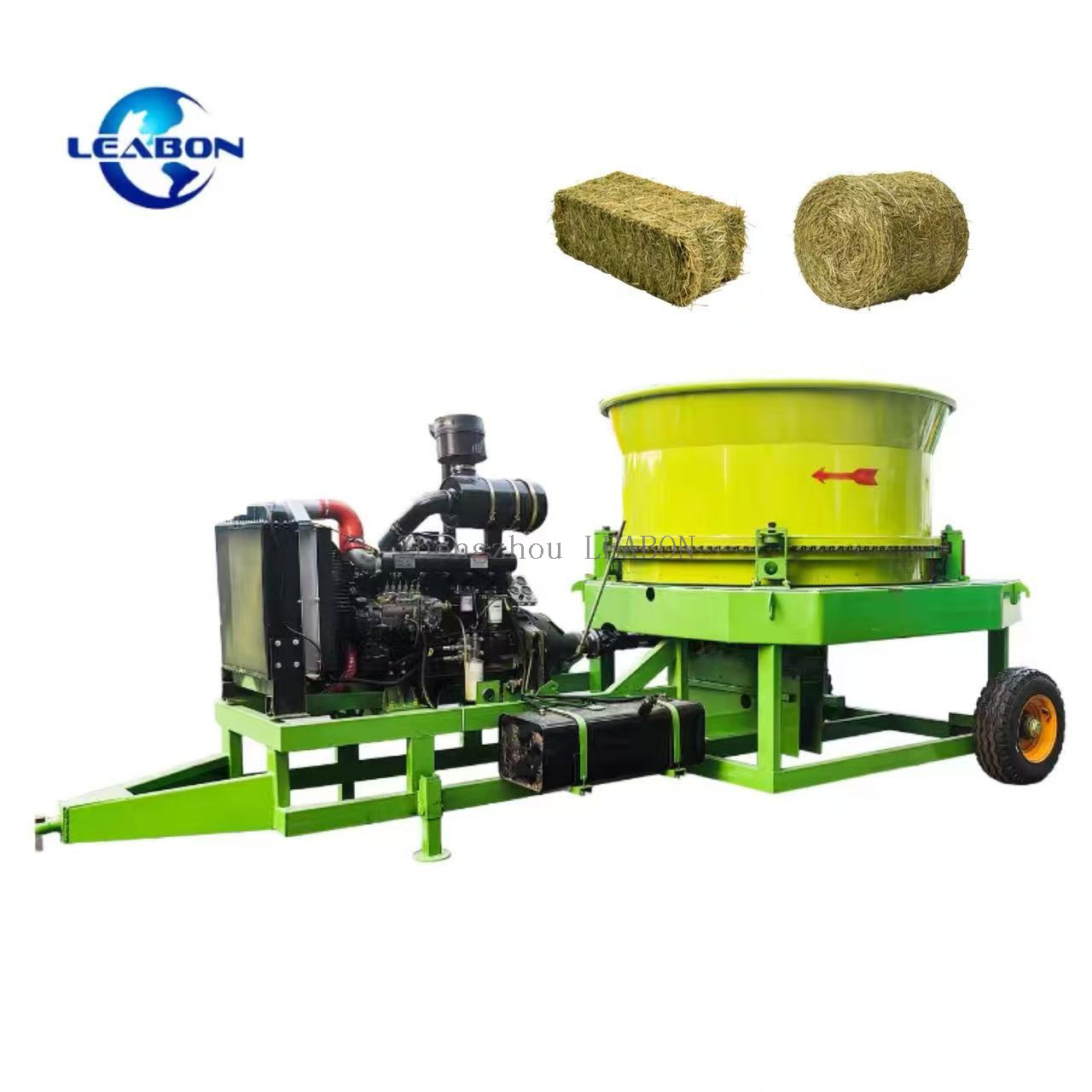 Spray-type Discharging Diesel Type Straw Bale Crusher Alfalfa Grass Shredder