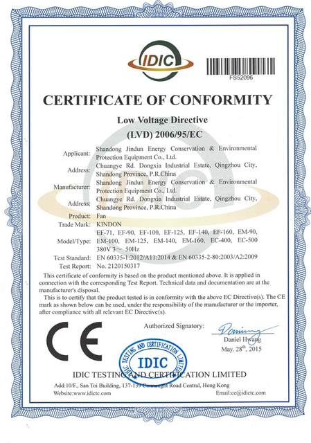 Certificate of CE, Shandong Jindun Equipment Co