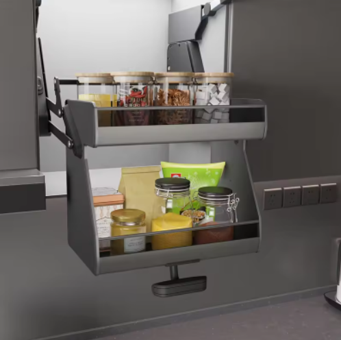 Modern Kitchen Storage Accessories Steel Pull Down Basket