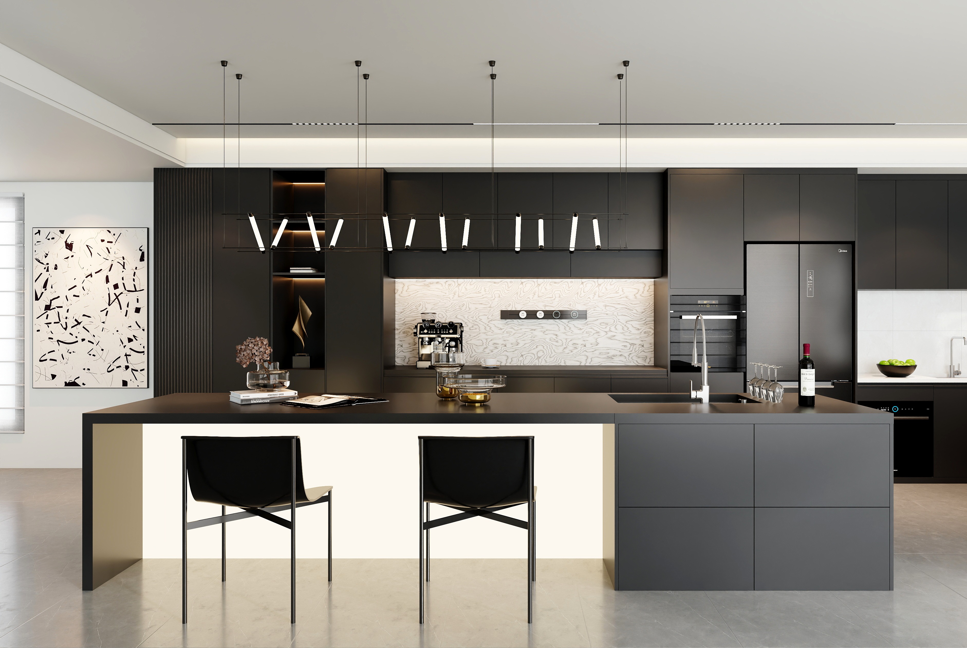 Fashion Style Wooden Home Furniture Color Design Complete Kitchen Cabinet