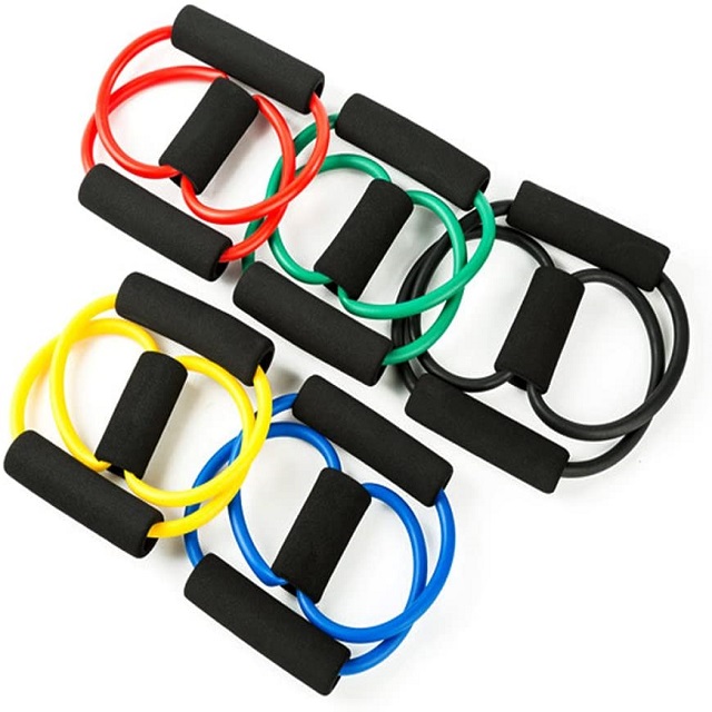 8 Shape Resistance Band, Expander Resistance Training Bands Rope Tube Workout Fitness Exercise Straps for Home and Gym