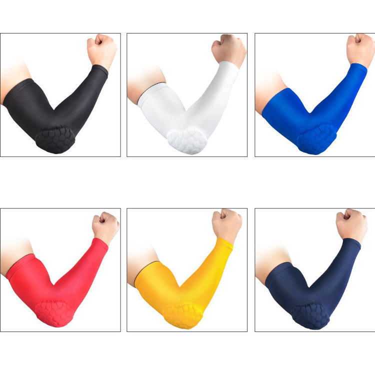 Sports Outdoor summer cycling sunscreen sleeve running joint elbow guard honeycomb anti-collision basketball arm guard