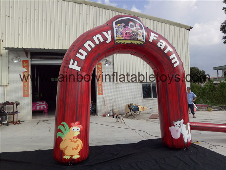 RB21047(3.5x3.5m) Inflatable Red Simple Welcome Arch For Funny Farm