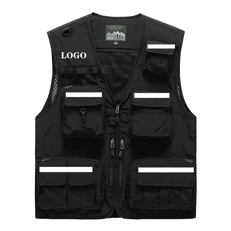 Multi-Pocket Breathable Mesh Tactical Fishing Hiking Safety Reflective Vest
