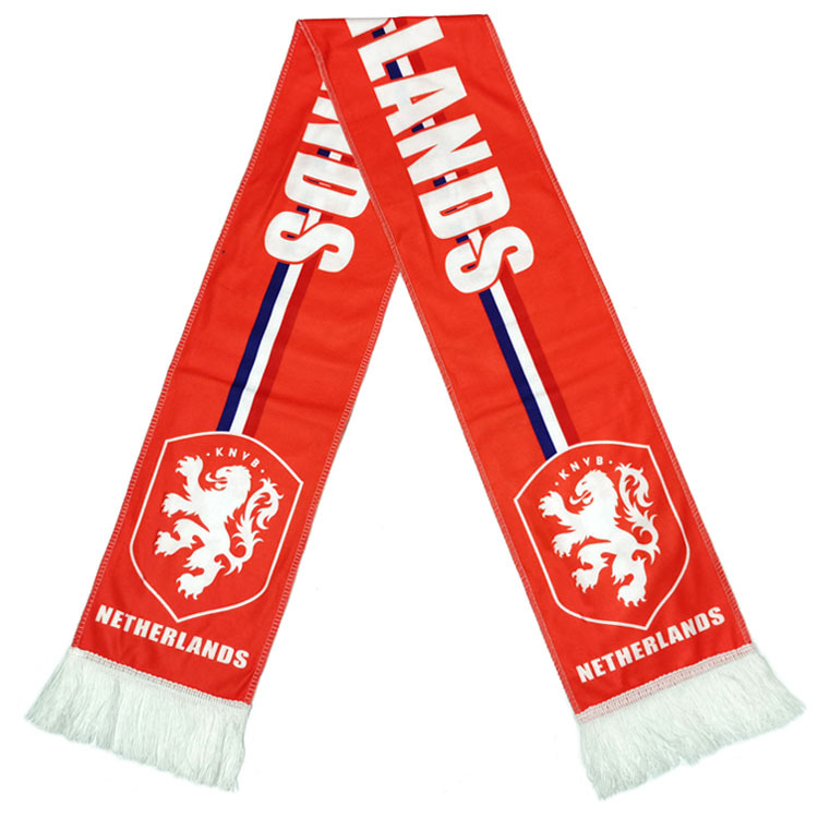 Pink & Black Fan Scarf with Team Logos for Football Supporters