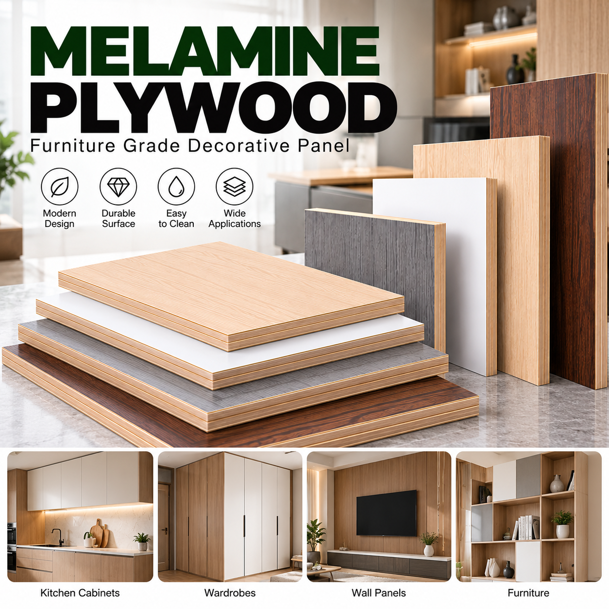 High density FSC Certified/ EUDR Compliance E1 Plain MDF Board for carving，decoration and furniture