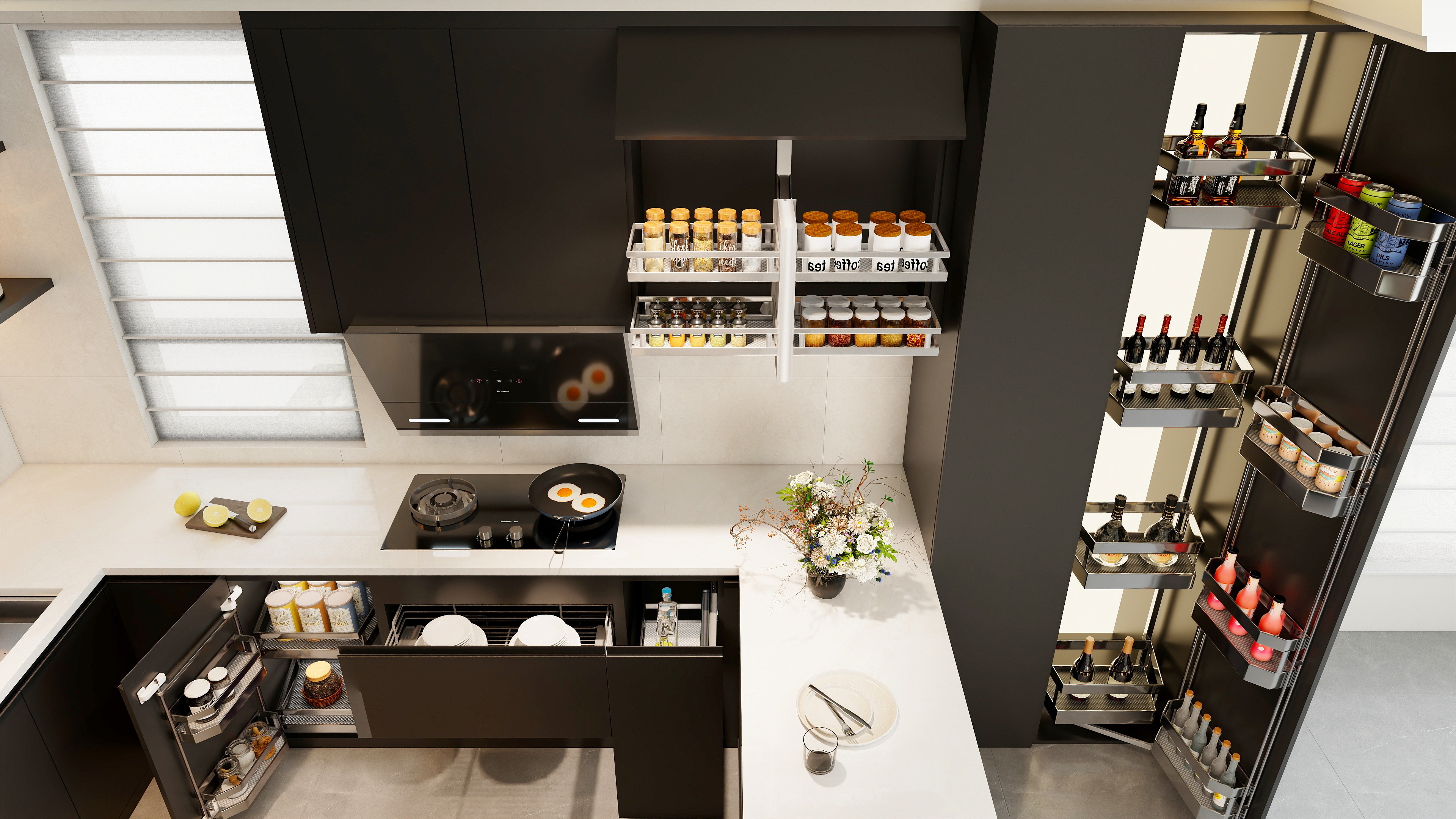 Luxury Style Customized Kitchen Decoration Popular Cabinet Design