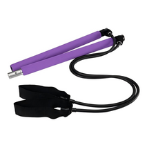 Portable 2-Section Pilates Bar Kit with Resistance Bands - Detachable Home Gym Workout Stick for Full Body Toning, Yoga, and Strength Training