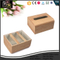 Wooden Grain PU leather Made Tissue Box With Velcro Sticker