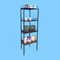 4 Tiered Wood Board Shelf Metal Structure Frame Storage Rack
