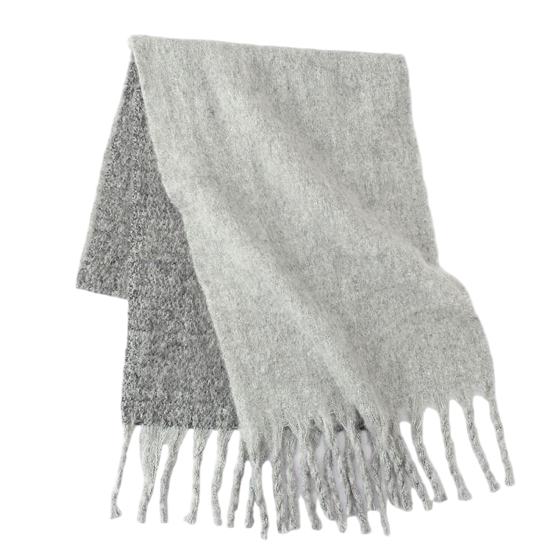 Soft Fuzzy Gradient Red Fringed Scarf - Warm Winter Scarf for Women & Men