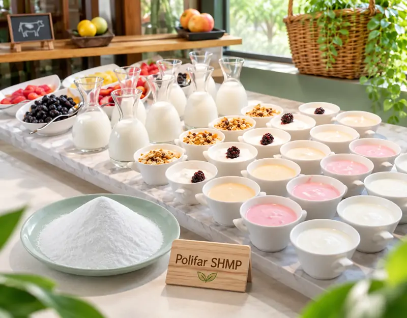 SHMP se utiliza en productos l&aacute;cteos.