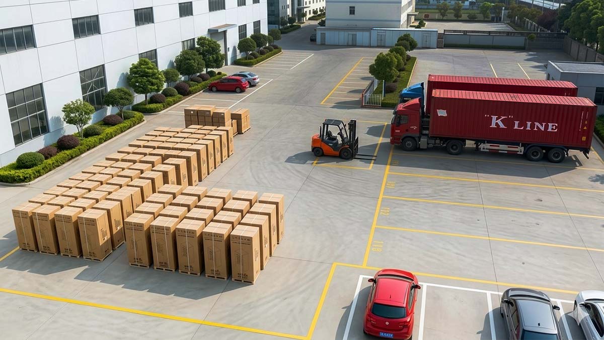 Envío de almacén de máquinas expendedoras inteligentes conjuntas de Nanjing con contenedor y montacargas