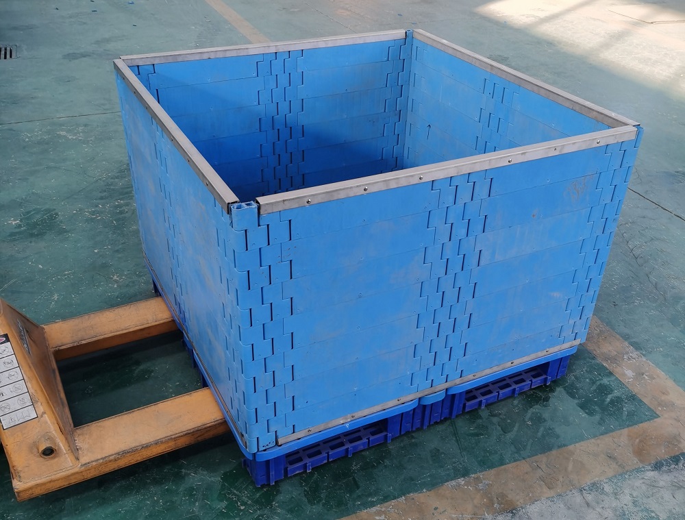 Caja de paletas de plástico plegable de alta resistencia HDPE