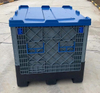 Caja de paletas de plástico resistente plegable con tapa