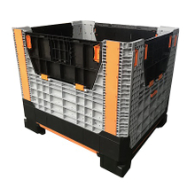 Contenedor de almacenamiento de paletas de plástico plegable y apilable de HDPE con tapas