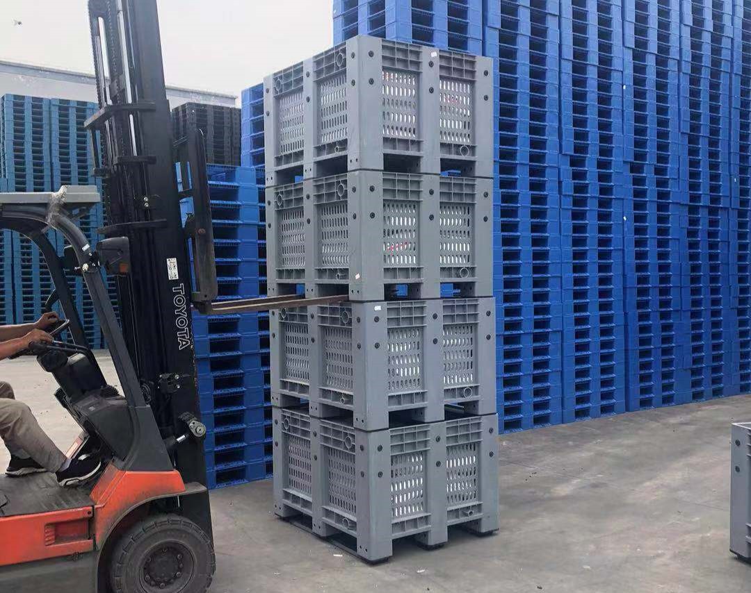 contenedor a granel de paleta de plástico apilable
