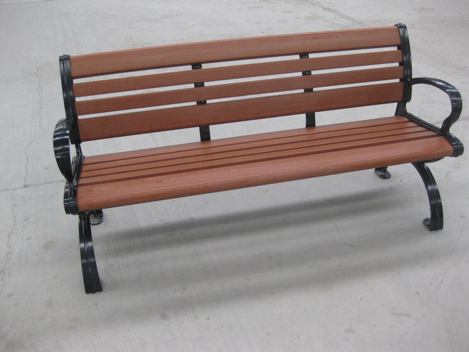 outdoor bench Red brown color 