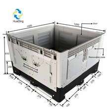 Contenedor a granel grande y resistente plegable 