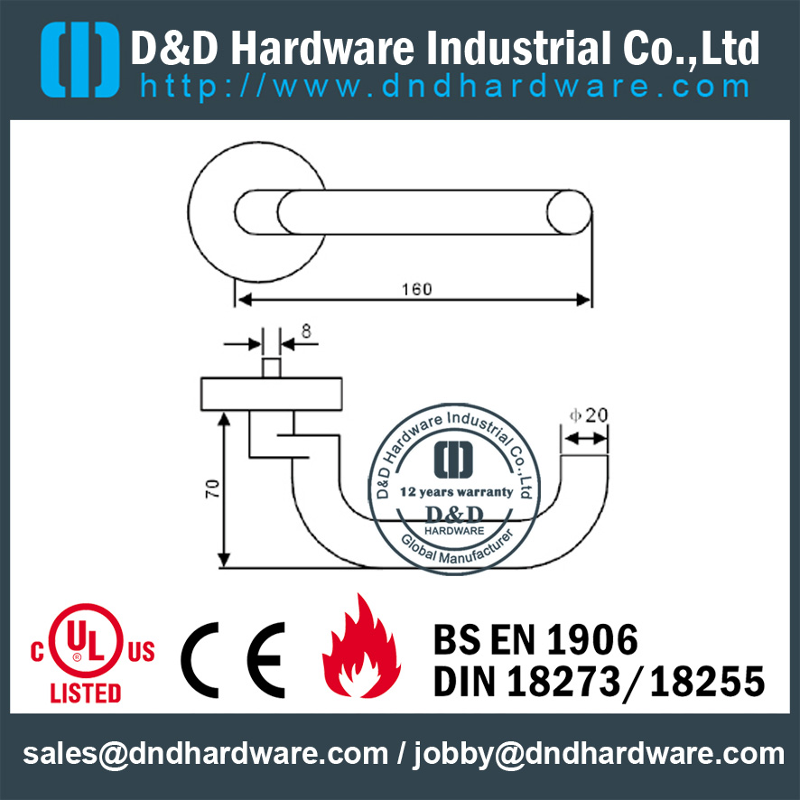 SS304精铸门把手 - DDSH038