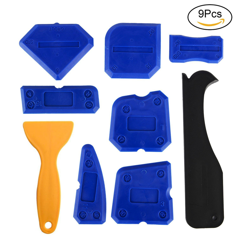 9 Pieces Sealant Tools Caulking Kit Silicone Remover Sealing Tool for Bathroom Kitchen Room and Frames Sealant Seals