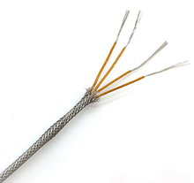 Stainless steel braid Kapton insulated twisted pair thermocouple extension wire--Duplex pair