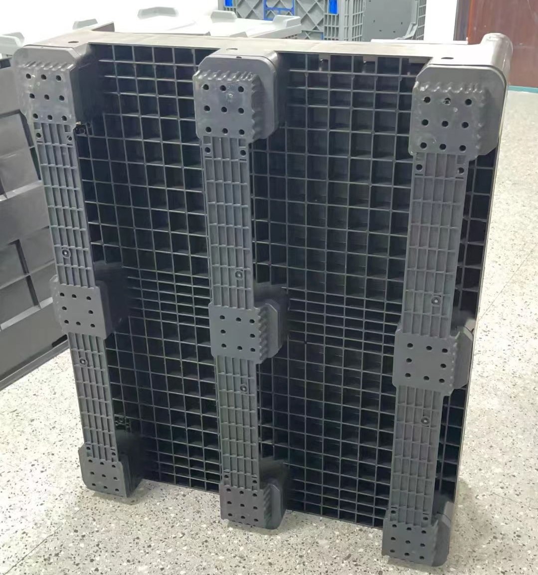 Caja de paletas de plástico resistente plegable con tapa