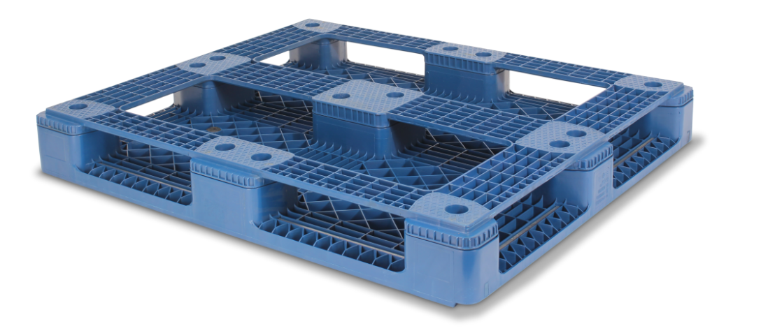 Plataformas de plástico apilables con tapa sólida de HDPE de 1200 x 1000 con borde