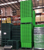 Envase a granel de plataforma de plástico encajable, apilable y apilable con autobloqueo higiénico
