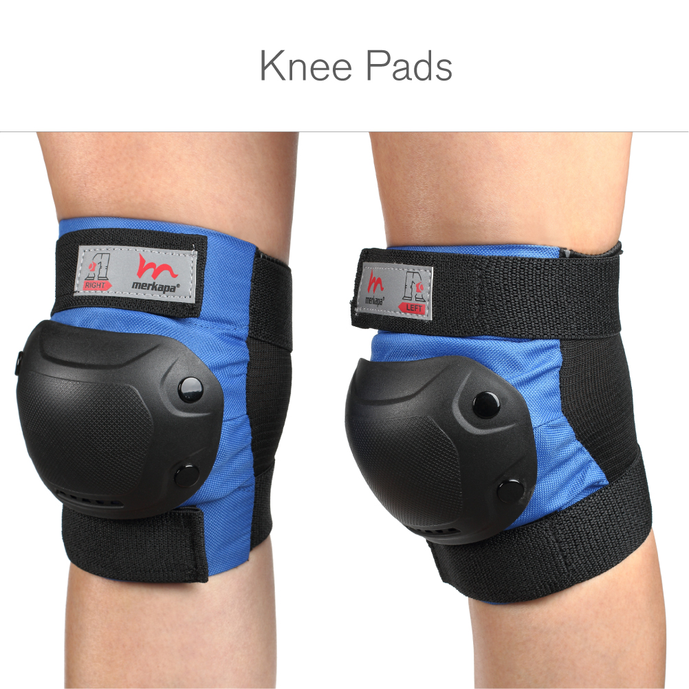 Merkapa Kids Knee Elbow Pads Wrist Guards 3 in 1 Protective Gear Kids