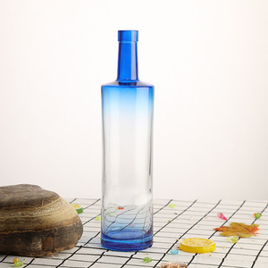 750ml Blue Color Glass Bottle for Spirits