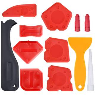 12 Pieces Caulking Tool Kit Silicone Sealant Finishing Tool Grout Scraper Caulk Remover and Caulk Nozzle and Caulk Caps (Blue)