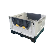 Cajón plegable de plástico cerrado apilable y reutilizable para transporte y almacenamiento
