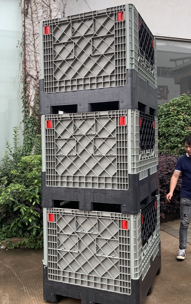 Contenedor de paleta plegable de plástico europeo apilable grande