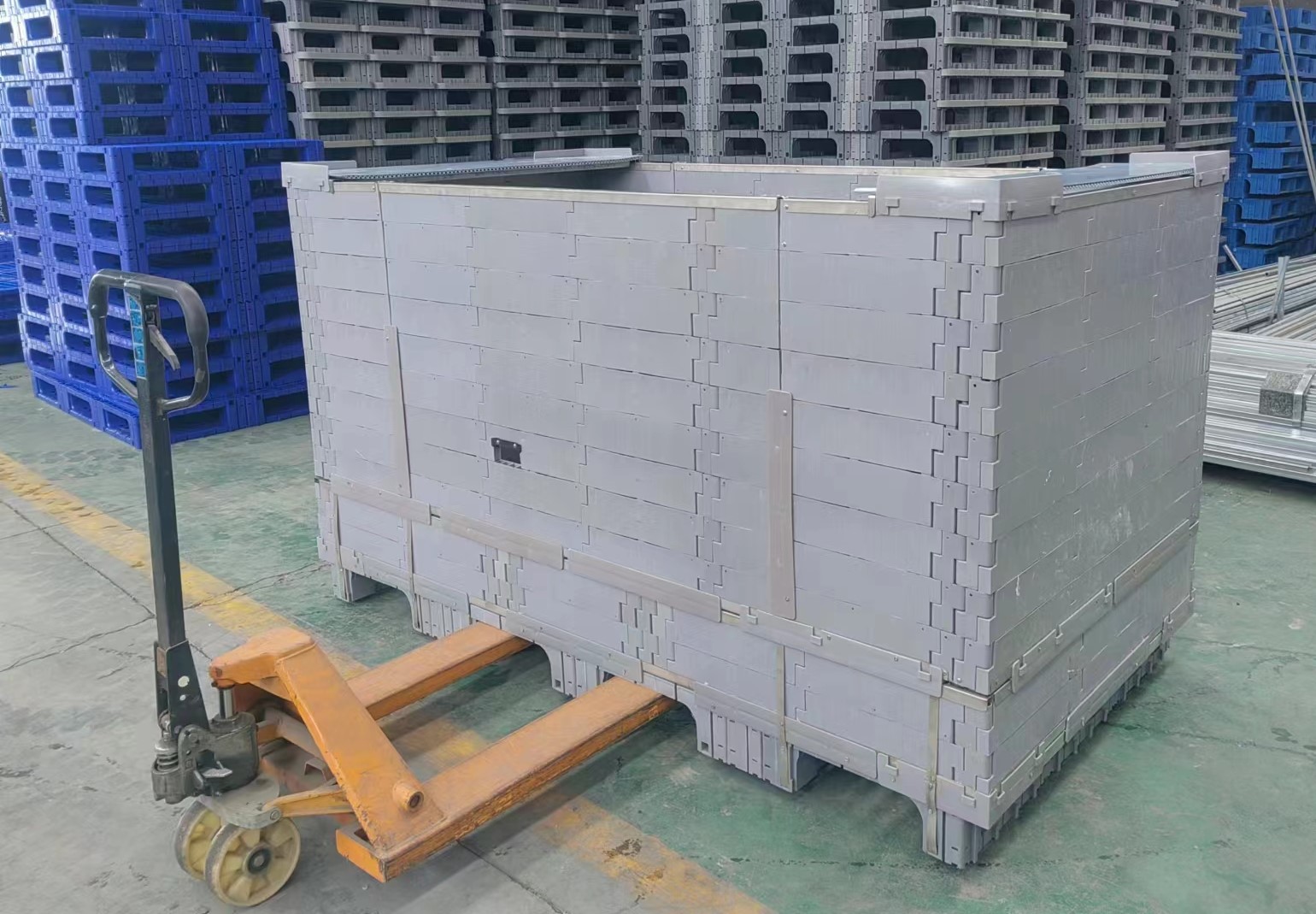 caja de paletas de plástico resistente