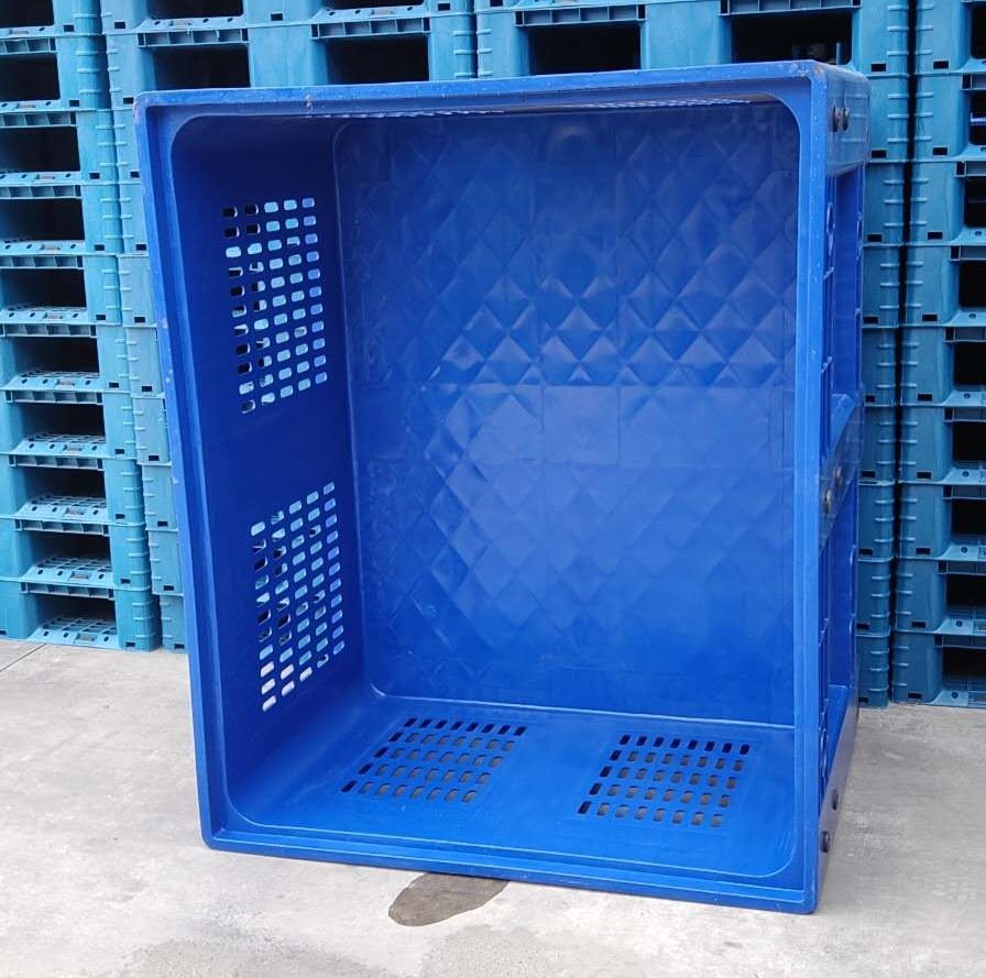 Contenedores a granel de paletas de plástico de almacenamiento ventilado apilables grandes