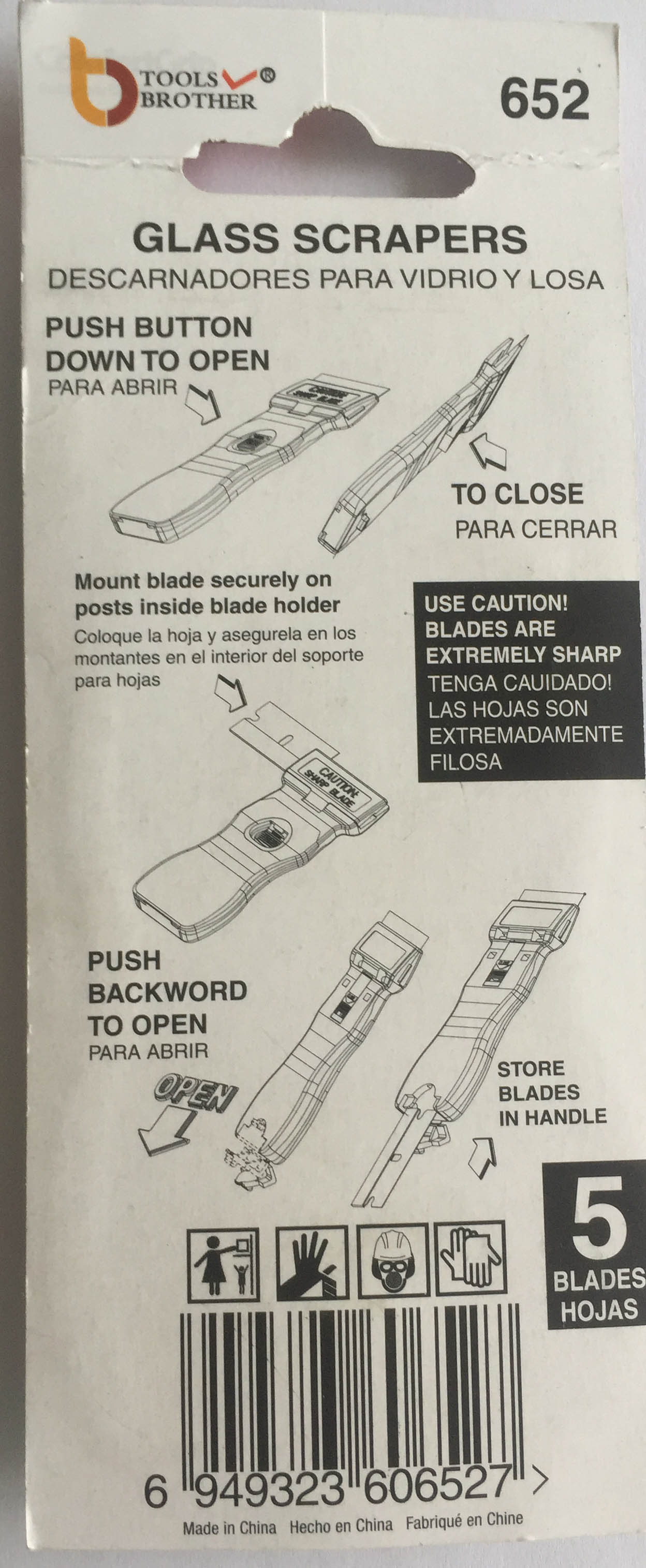 Raspador de cristal con 5 láminas (BC-P652)