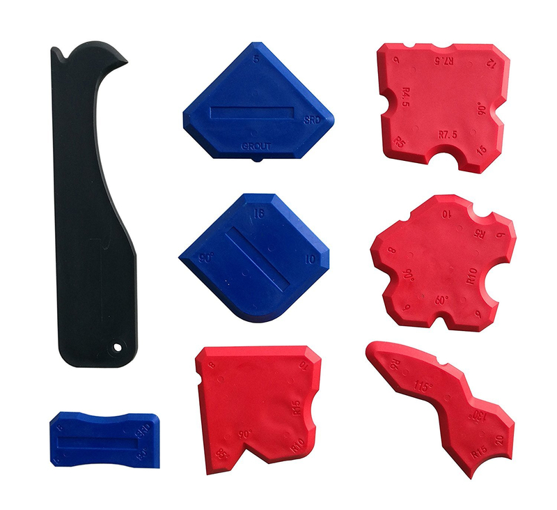 Silicone Sealant Finishing Tools – Silicone Smoothing Caulking Profile Line Joint Corner Tool With Caulk Remover Tool, Sealant Smoother Profiler Former Applicator Edger, 8 Piece