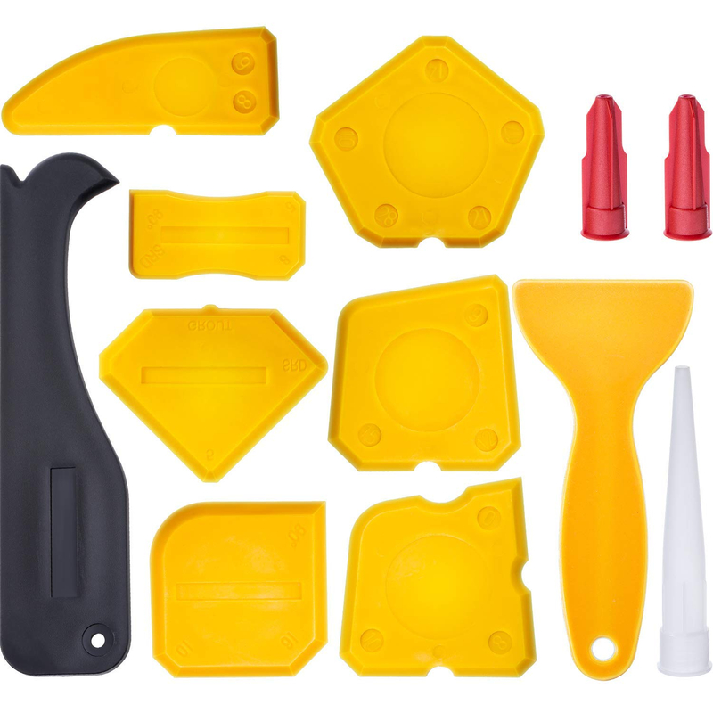 12 Pieces Caulking Tool Kit Silicone Trowel(Yellow)
