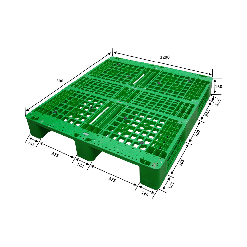 Plataforma plástica apilable de la categoría alimenticia de la cubierta abierta de la rejilla de 1300*1200 tres corredores 