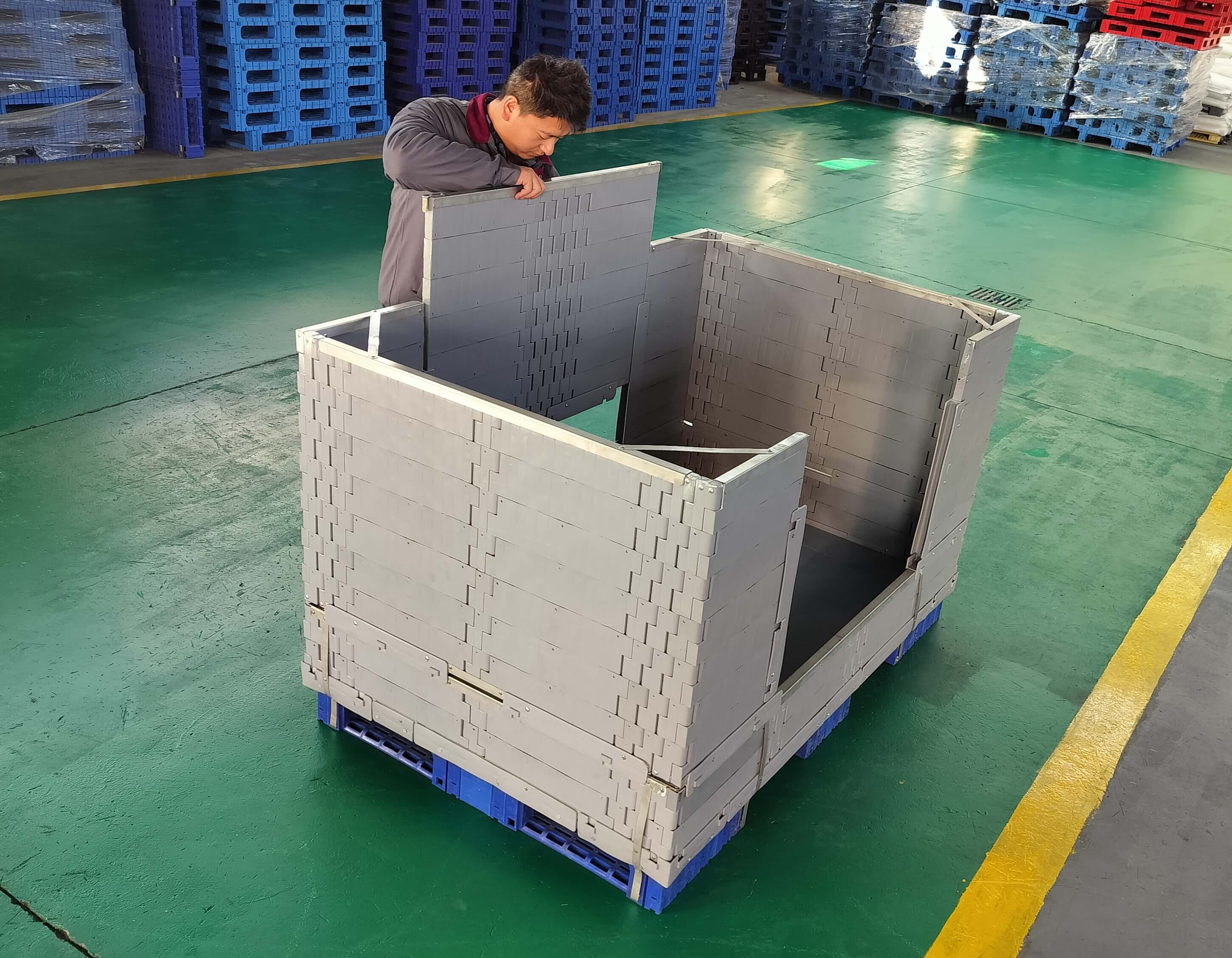 caja de paleta de plástico de empalme grande