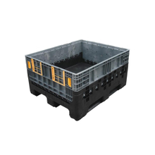 Caja de paletas de plástico resistente, apilable y plegable