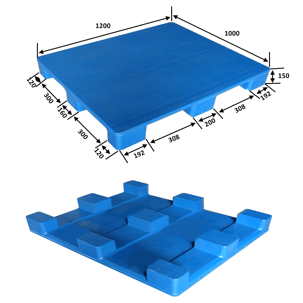 1200 x 1000 paletas de envío de exportación de plástico higiénico, duradero y económico