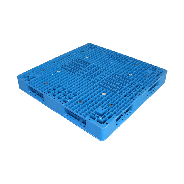 Plataforma de plástico de malla apilable de HDPE azul aprobada por la FDA de 4 vías