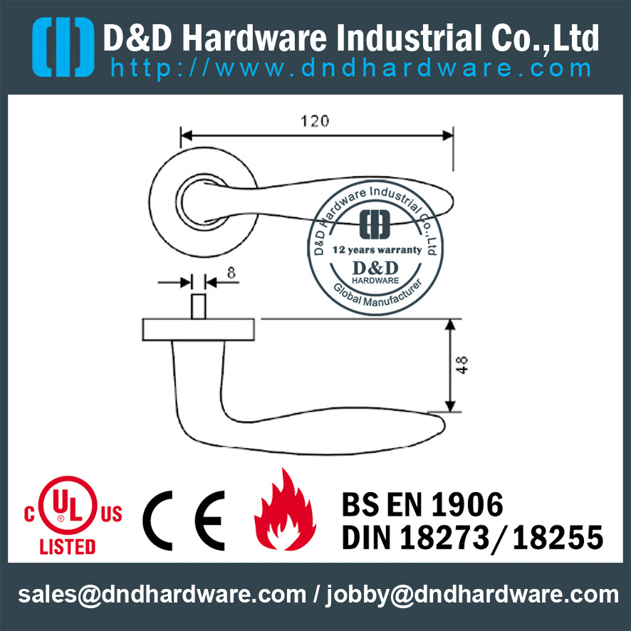 不锈钢分体锁执手 - DDTH090