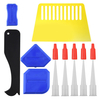 15 Pieces Caulk Finishing Tool Kit, Caulk Caps Sealant Finishing Tool for Bathroom Kitchen and Floor Sealing (Blue,Black,White,Red)