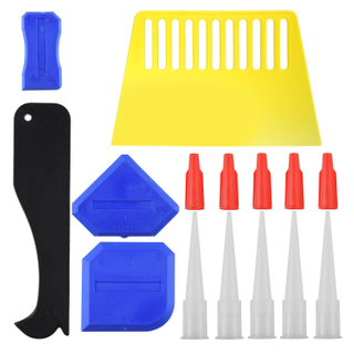 15 Pieces Caulk Finishing Tool Kit, Caulk Caps Sealant Finishing Tool for Bathroom Kitchen and Floor Sealing (Blue,Black,White,Red)